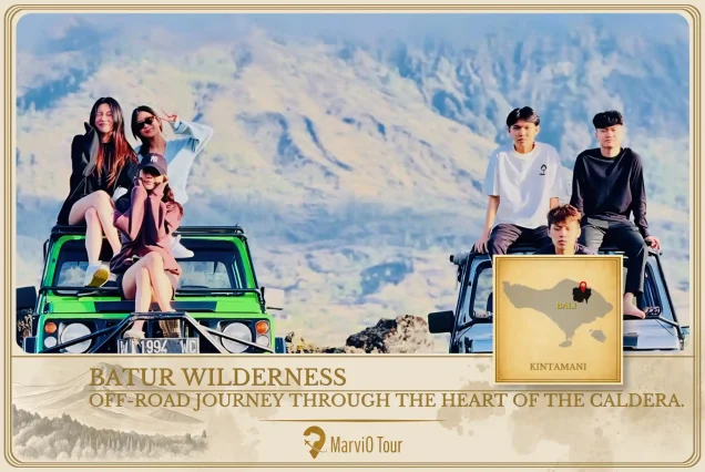 MarviO Tour Batur Wilderness jeep tour cover - off-road journey through the heart of Kintamani's volcanic caldera with Mount Batur adventure