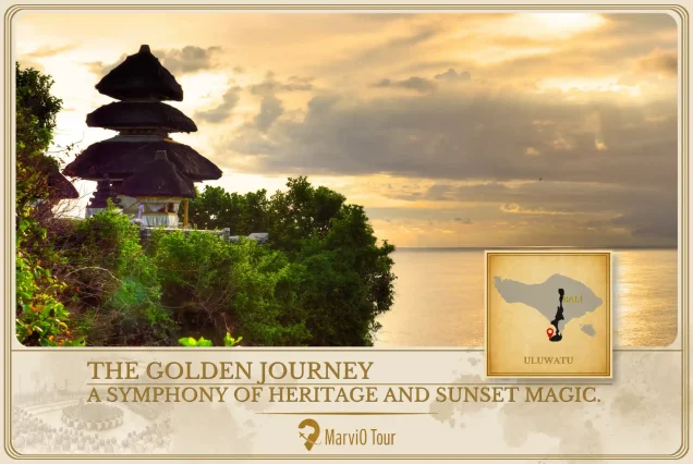 MarviO Tour New Uluwatu Tour cover - The Golden Journey featuring a symphony of Balinese heritage at Uluwatu Temple and spectacular sunset magic with Kecak fire dance