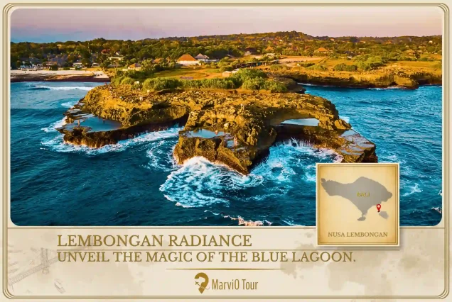 MarviO Tour Nusa Lembongan Radiance cover - unveil the magic of the Blue Lagoon featuring crystal clear turquoise waters and tranquil island paradise