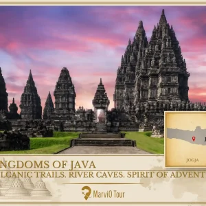 Java Jogja tour package cover - volcanic trails, river caves, adventure with MarviO Tour