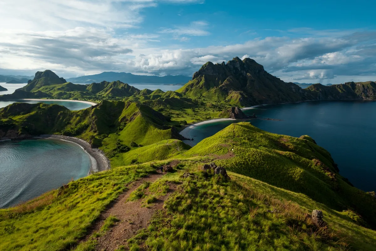 a scenery of labuan bajo destination on top of the hill