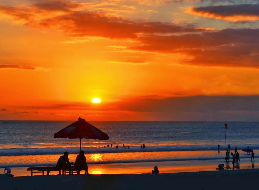 Bali Custom Tour with a beautiful sunset at Kuta Beach