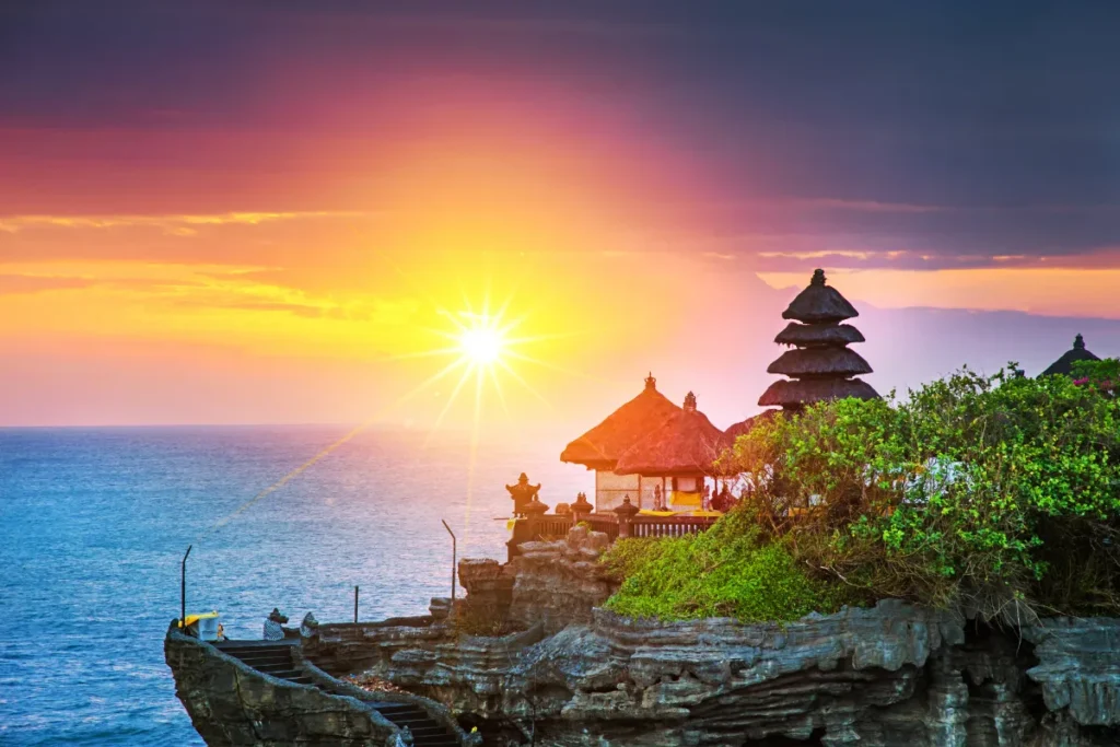 Beautiful Bali sunset and relaxing activities in Bali