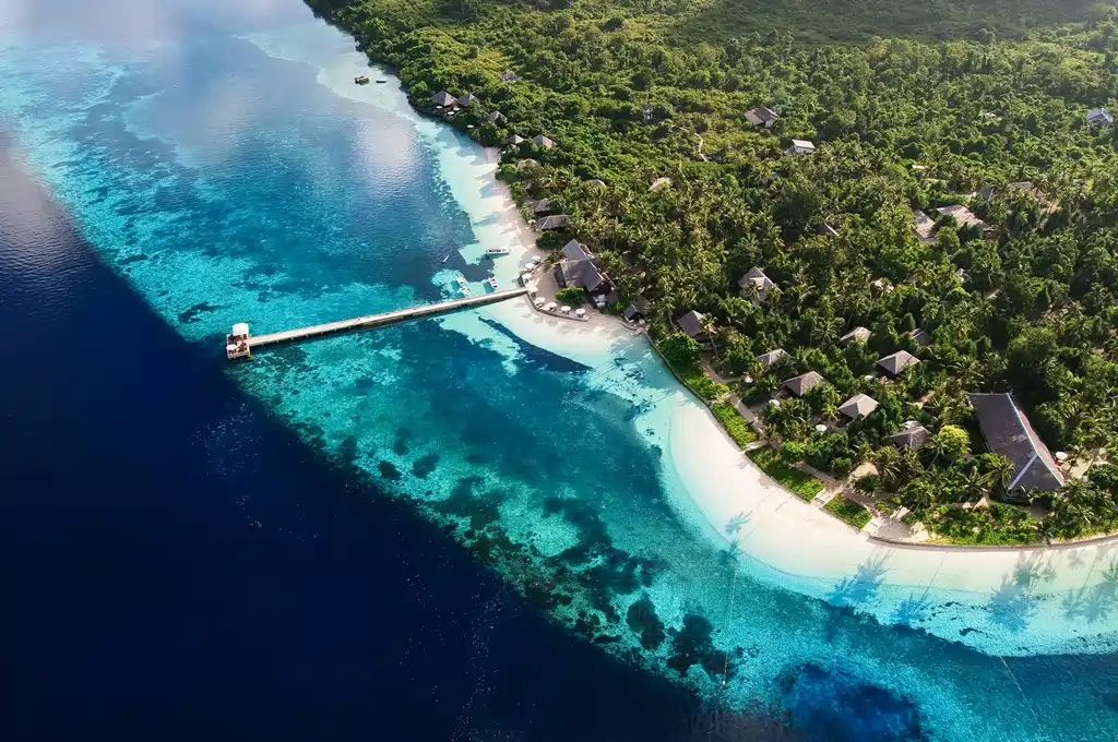 wangi wangi island wakatobi from aerial view